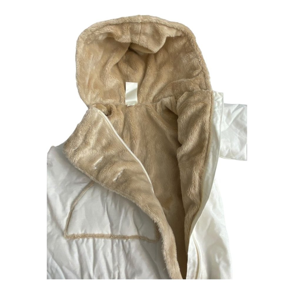 Old Navy Plush Bunting Winter Snow Suit 0-3 Months Furry Fleece Inside - Picture 8 of 14